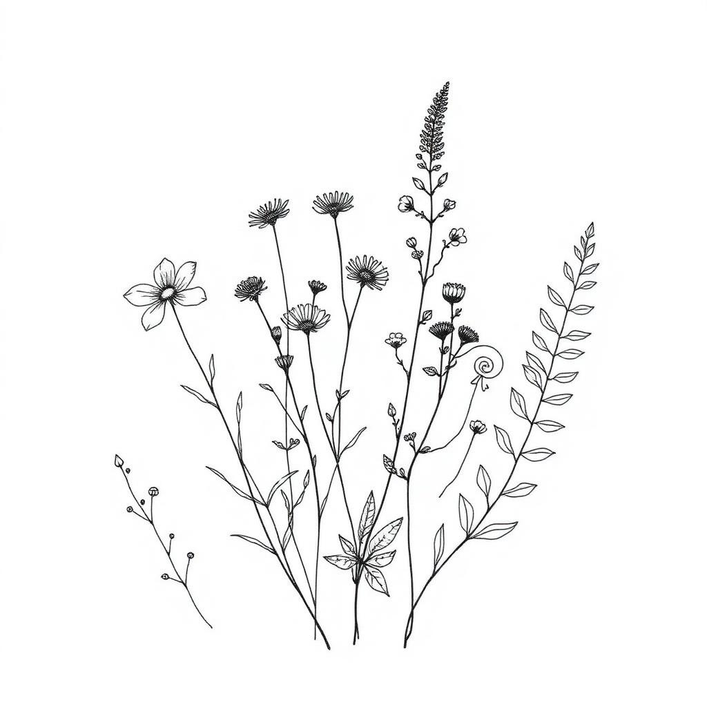 Fine-line & Botanical illustration sample