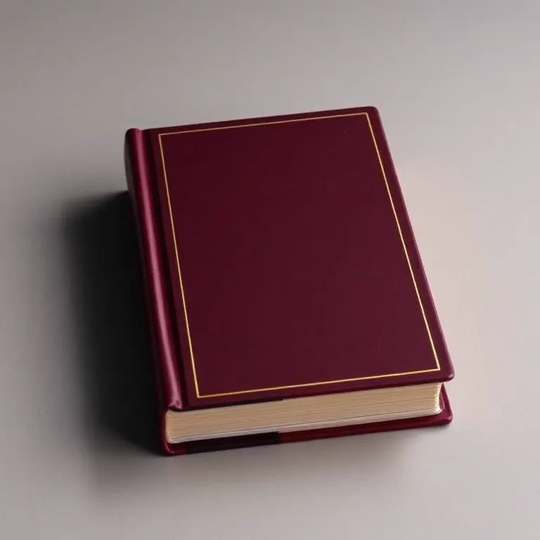 Burgundy cloth hardcover book with gold foil detail